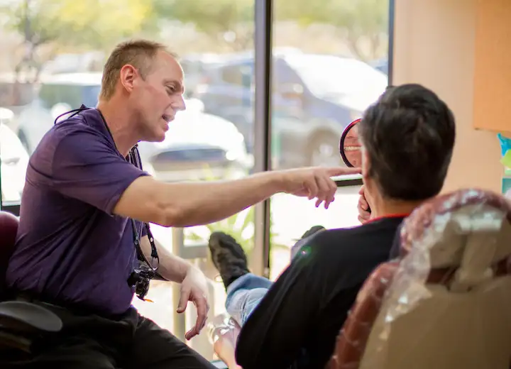 Dr. Walker and patient at Robert F. Walker Jr. DDS in Chandler, AZ 