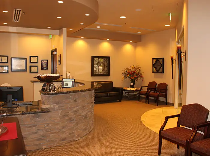 Front desk with waiting area at Robert F. Walker Jr. DDS in Chandler, AZ 