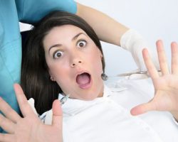 Woman scared of the dentist
